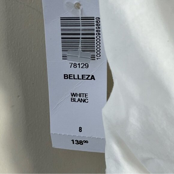 Aritzia Babaton Belleza Dress White NEW NEW Size 8 Bridal Shower Mini Rouching - Picture 8 of 12